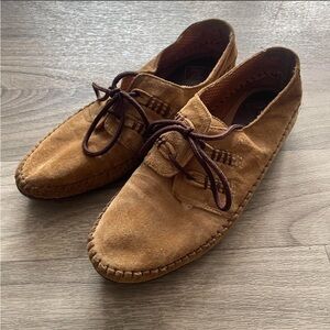 Tan suede loafers with a boho vibe 8.5 womens hush puppy style loafers